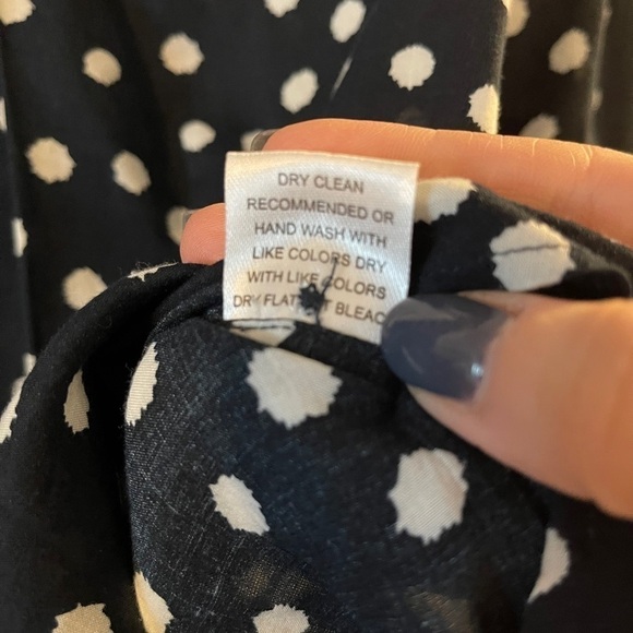Maeve Black and white polka dot split neck blouse - Picture 6 of 7